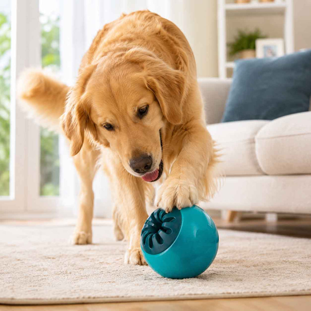 Teal Vortex Super Chewer Durable Enrichment + Fetch Dog Toy