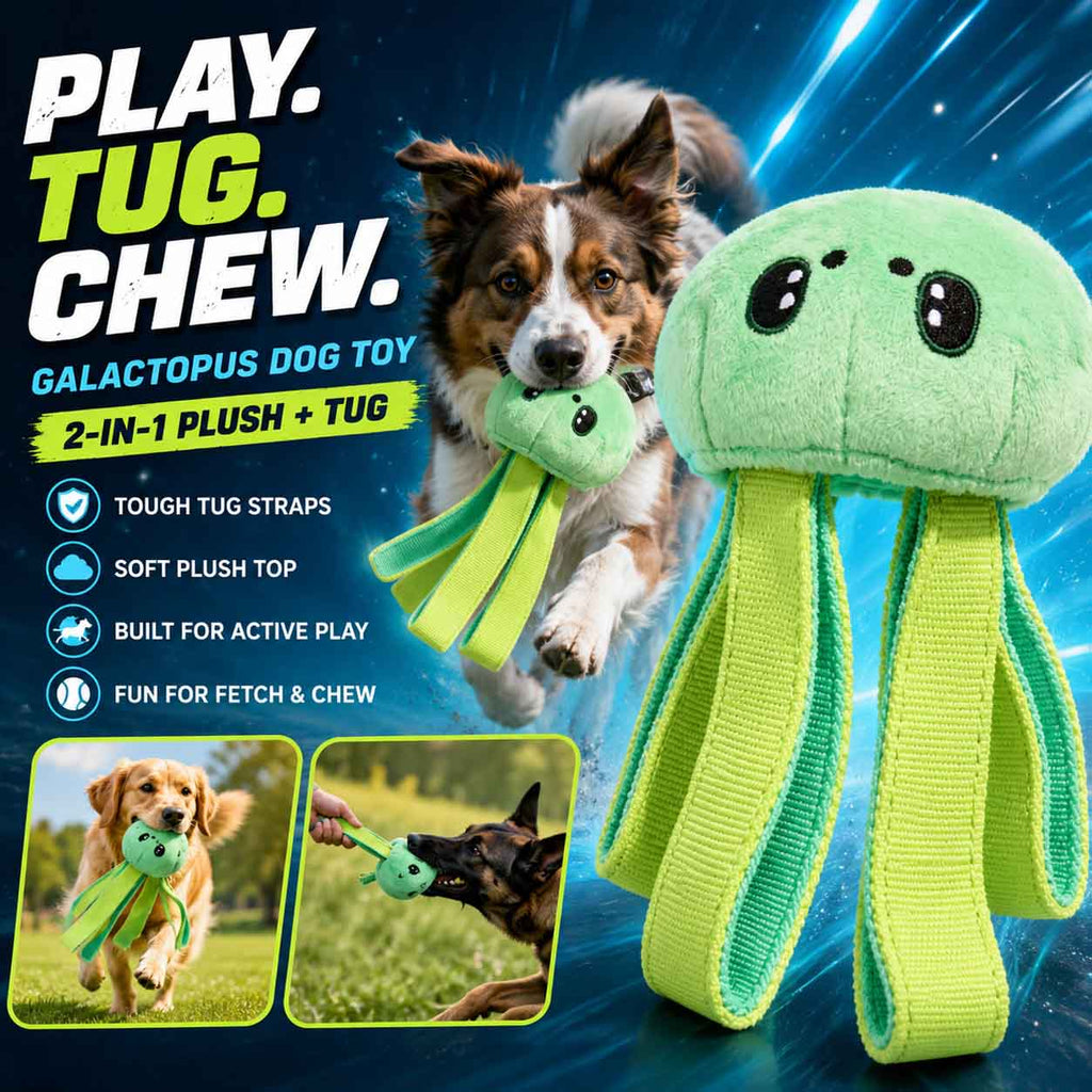 Galactopus Super Chewer Durable 2-in-1 + Tug Dog Toy