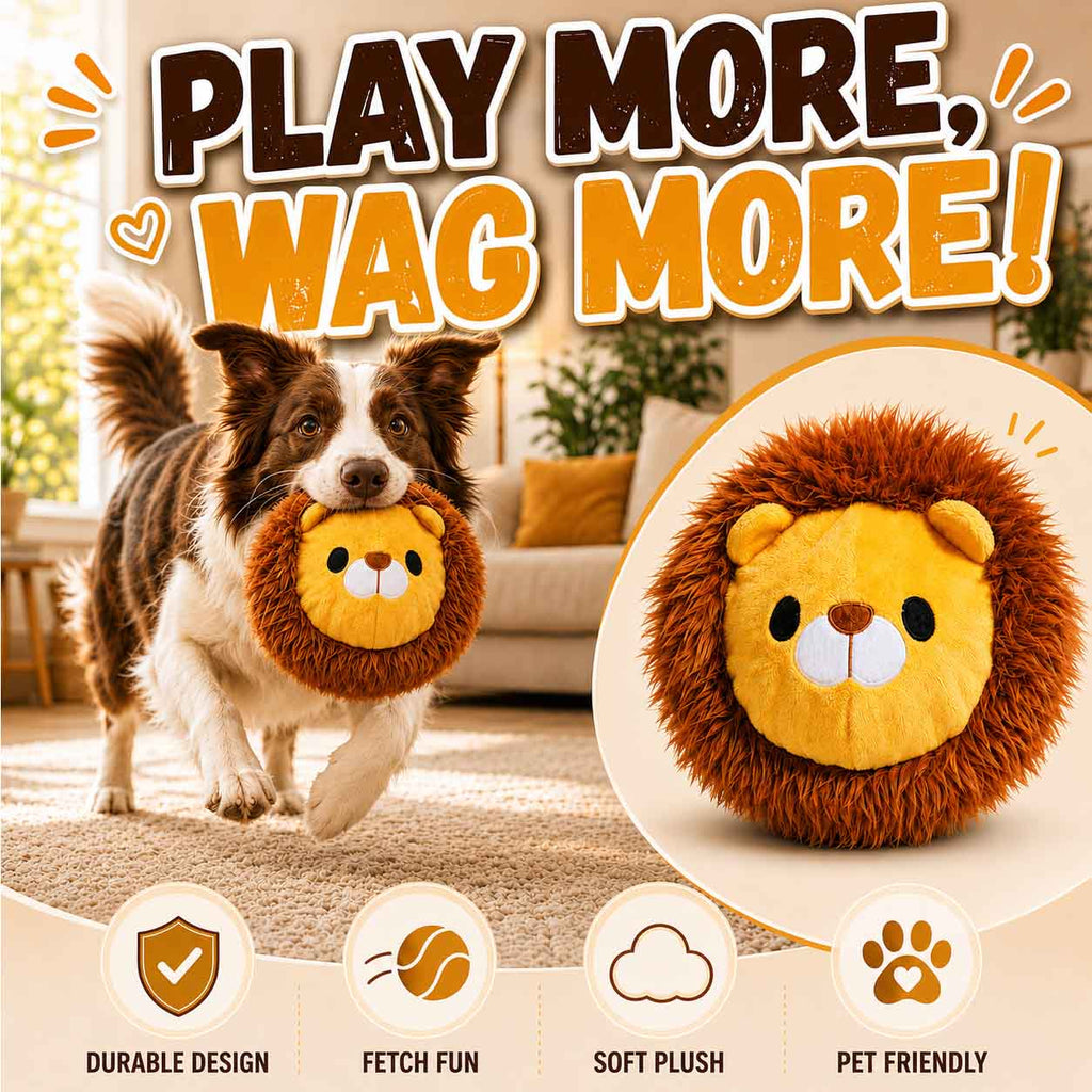Lionel Lion Super Chewer Durable 2-in-1 + Fetch Dog Toy