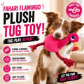 Fahari Flamingo Plush Extra-Large + Tug Dog Toy