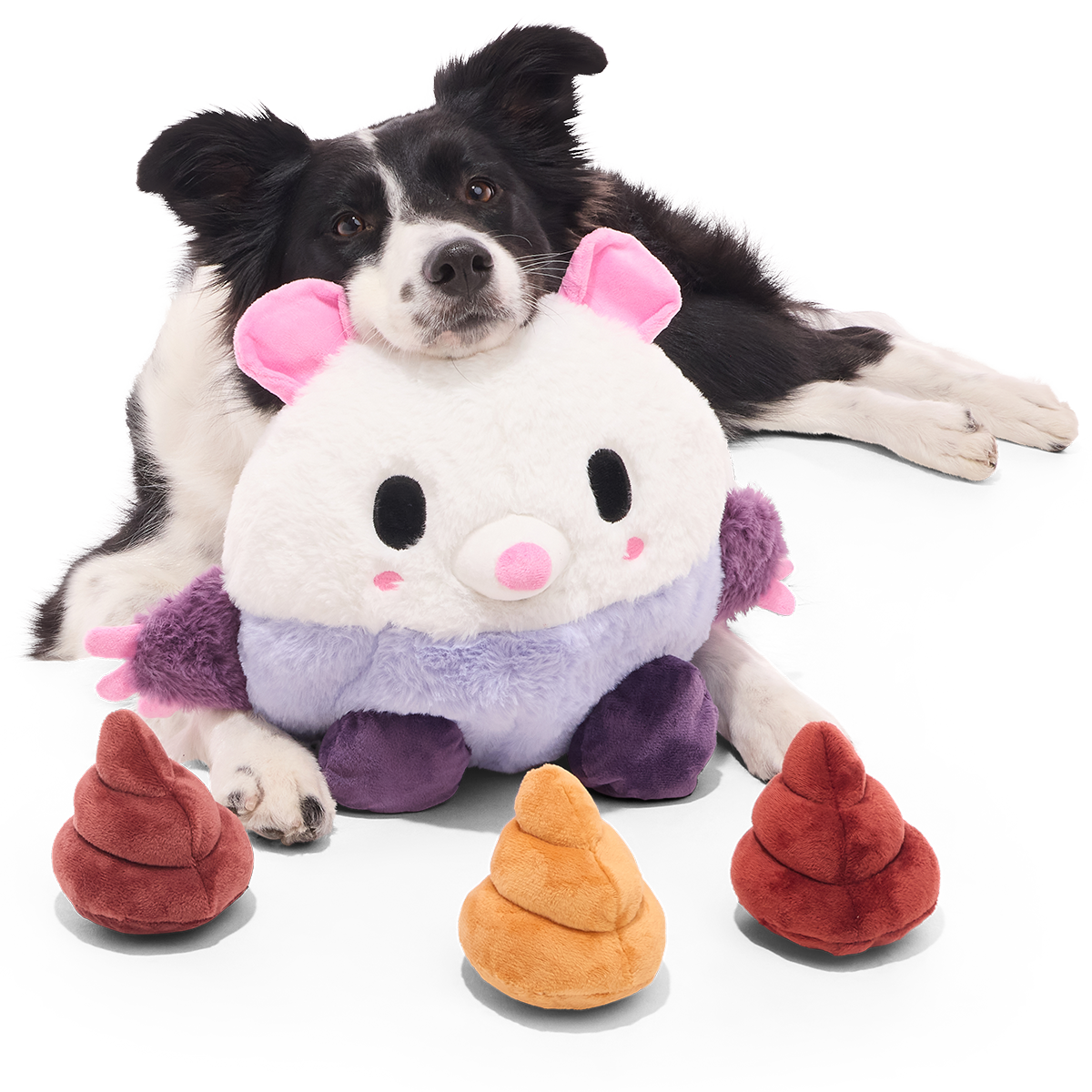 Poopers the Opossum Plush Extra-Large + Multi-Part + Enrichment Dog Toy