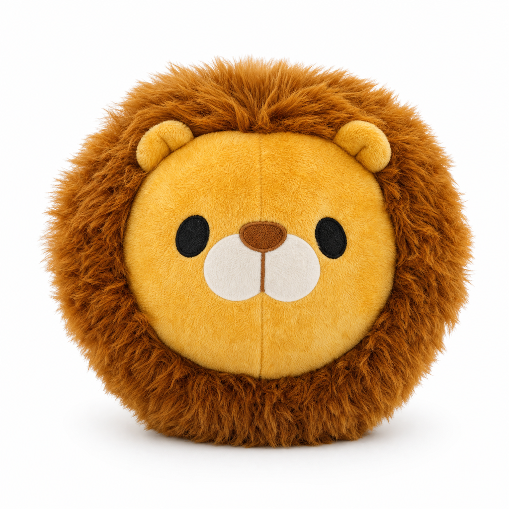 Chewvox lion plush fetch dog toy with shaggy mane